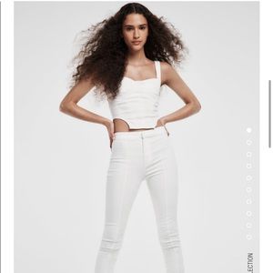Zara white denim corset and pant set